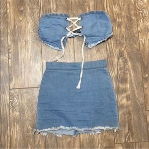 Denim Skirt Set